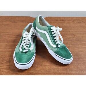 VANS Unisex "Off The Wall" Canvas Suede Green Mens 9.5  Women 11.0 Skate Shoes